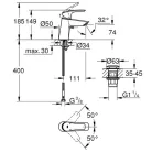 Grohe Eurosmart S döntött mosdócsaptelep ClickClack GR-23968003