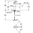 Grohe Eurosmart XL magasított mosdócsaptelep leeresztő nélkül GR-23971003