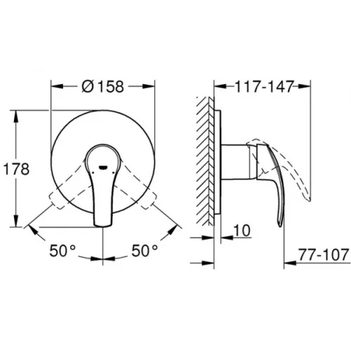 Grohe Eurosmart süllyesztett zuhany csaptelep (24042002)