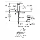 Grohe Essence S mosdó csaptelep fantom fekete GR-24172KF1