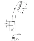 GROHE Tempesta 110 fali tartós zuhanyszett 2 funkciós kézizuhannyal, króm (26164003)