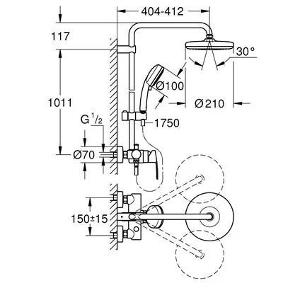 Grohe Tempesta Cosmopolitan 210 zuhanyrendszer komplett GR-26224001