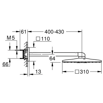 Grohe Rainshower SmartActive 310 Cube fejzuhany zuhanykarral króm GR-26479000