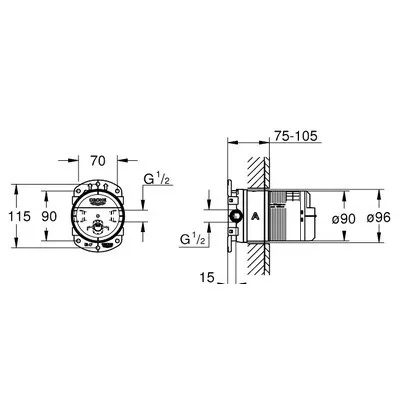 Grohe Rainshower beépítő doboz fejzuhanyhoz GR-26483000