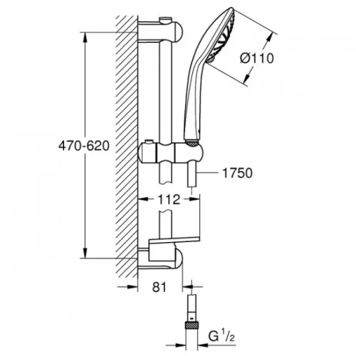 Grohe Euphoria Massage 110 zuhanyszett rúddal króm GR-27231001