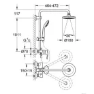 Grohe Euphoria falra szerelhető zuhanyrendszer 450 mm karral (27536000)