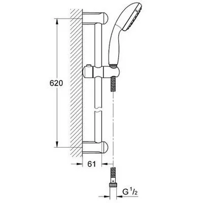 Grohe Tempesta 100 2S zuhanyszett 60 cm rúddal GR-2759810E