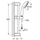 Grohe Tempesta 100 3S zuhanyszett 60 cm rúddal GR-27644001