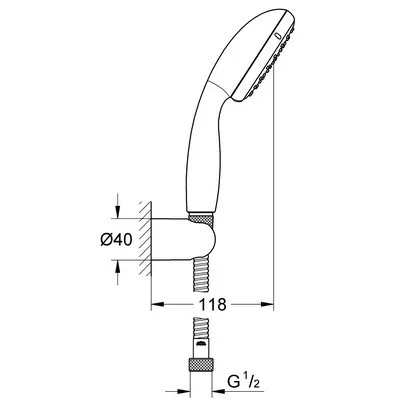Grohe Tempesta 100 2S zuhanyszett tartóval GR-2780310E