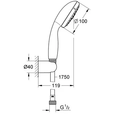 Grohe Tempesta 100 3S zuhanyszett tartóval GR-27849001