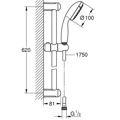 Grohe Tempesta 100 zuhanyszett 60 cm rúddal GR-27853001