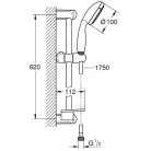 Grohe Tempesta 100 zuhanyszett 60 cm rúddal polccal GR-27926001