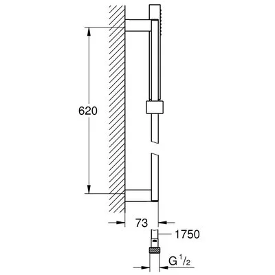 Grohe Euphoria Cube zuhanyszett 60 cm zuhanyrúddal GR-27936000