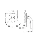 Grohe BauEdge süllyesztett zuhany csaptelep belső egységgel (29078000)
