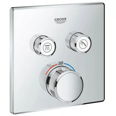 GROHE Grohtherm SmartControl süllyesztett termosztátos csaptelep 2 kifolyó GR-29124000 rajza