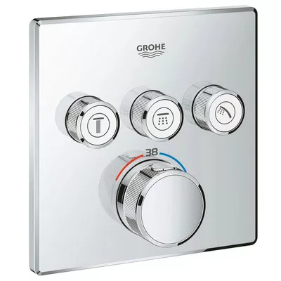 GROHE Grohtherm SmartControl süllyesztett termosztátos csaptelep 3 kifolyó GR-29126000 rajza