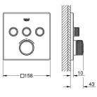 GROHE Grohtherm SmartControl süllyesztett termosztátos csaptelep 3 kifolyó GR-29126000
