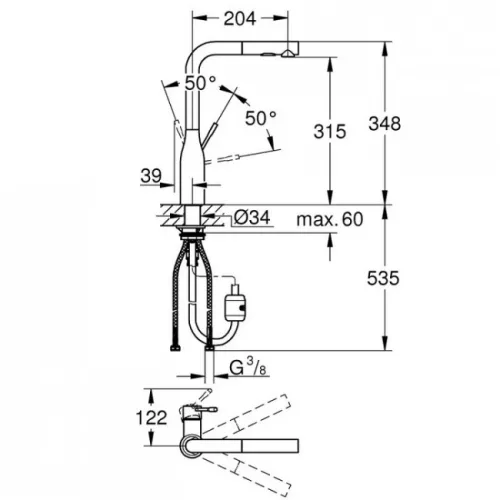 Grohe Essence zuhanyfejes mosogató csaptelep GR-30270000