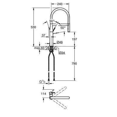 Grohe Essence mosogató csaptelep rugalmas kifolyóval GR-30294DC0