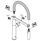 Grohe Essence rugalmas kifolyócső sötét szürke mosogató csaptelephez 30321XC0