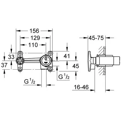 Grohe egykaros univerzális falba építhető test (32635000)