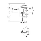 Grohe Eurosmart Cosmopolitan egykaros mosdócsaptelep S leeresztő nélkül króm (32824000)
