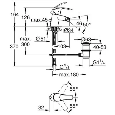 Grohe Eurosmart S bidé csaptelep automata leeresztővel GR-32929002