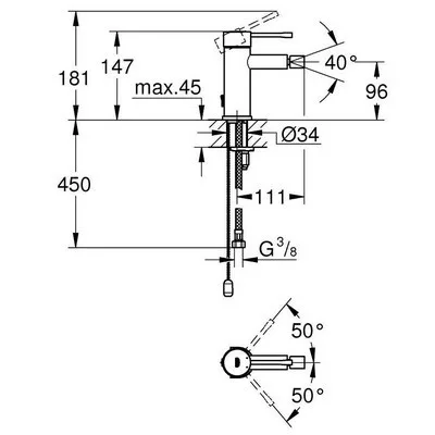 Grohe Essence S bidé csaptelep leeresztő nélkül 32934001