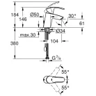 Grohe Eurosmart S mosdó csaptelep lánctartós GR-33188002