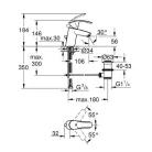 Grohe Eurosmart egykaros mosdó csaptelep S automata leeresztővel króm (33265002)