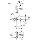 Grohe Eurosmart kád és zuhany csaptelep zuhanyszettel GR-33302003