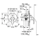 Grohe Eurosmart süllyesztett kád csaptelep belső egységgel GR-33305002