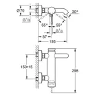 Grohe Essence New egykaros kád csaptelep kemény grafit 33624A01