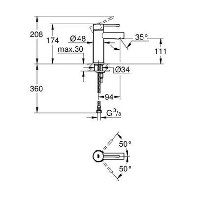 Grohe Essence New egykaros mosdó csaptelep króm (34294001)