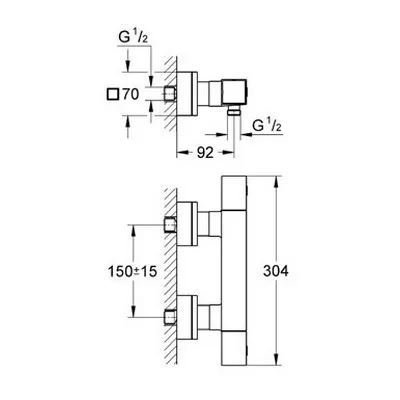 Grohe Grohtherm Cube termosztátos zuhany csaptelep (34488000)
