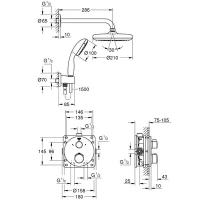 Grohe Grohtherm termosztátos zuhanygarnitúra komplett GR-34727000