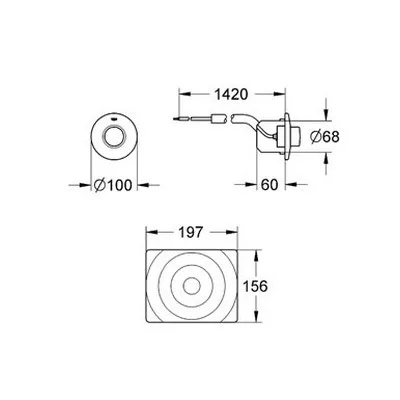 Grohe távműködtetésű pneumatikus nyomólap (37059000)