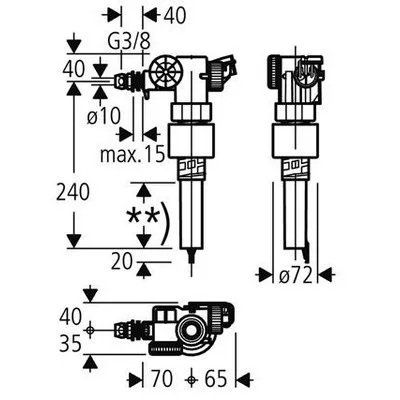 Grohe WC tartály töltőszelep (37095000)