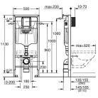 Grohe Rapid SL fali WC tartály szerelőkeret 113 GR-38536001