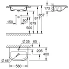 Grohe Bau Ceramic beépíthető mosdókagyló 56 cm GR-39422000
