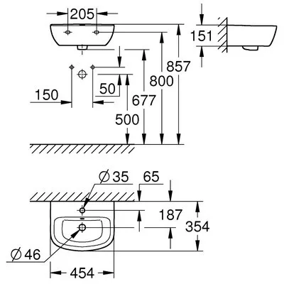 Grohe Bau Ceramic kézmosó 45 cm (39424000)