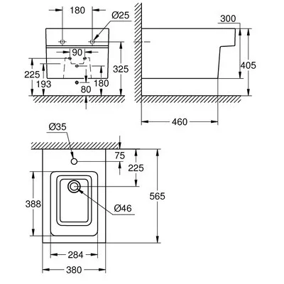 Grohe Cube Ceramic fali bidé GR-3948600H