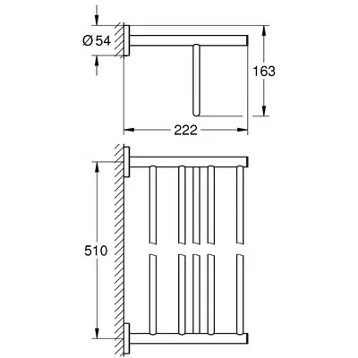 Grohe BauCosmopolitan törölköző tartó polc GR-40462001