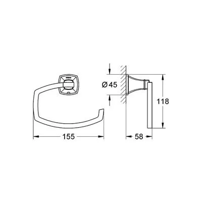 Grohe Grandera fedél nélküli WC papír tartó króm (40625000)
