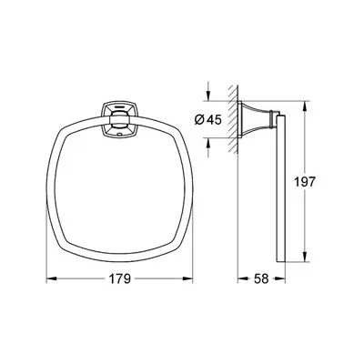 Grohe Grandera törölköző tartó gyűrű króm (40630000)