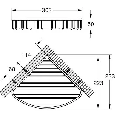 Grohe BauCosmopolitan L rácsos sarokpolc GR-40663001