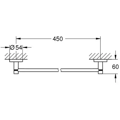 Grohe Essentials fali törölköző tartó 45 cm GR-40688001