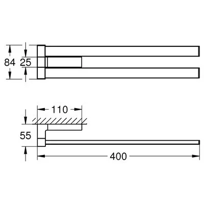 Grohe Selection Cube dupla törölköző tartó GR-40768000