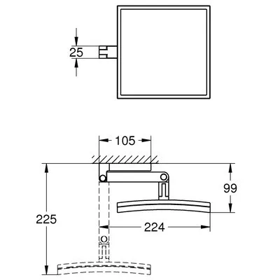 Grohe Selection Cube kozmetikai tükör GR-40808000