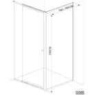 Aqualine Amico GS80 zuhanyfal fehér profil transparent üveg GS80